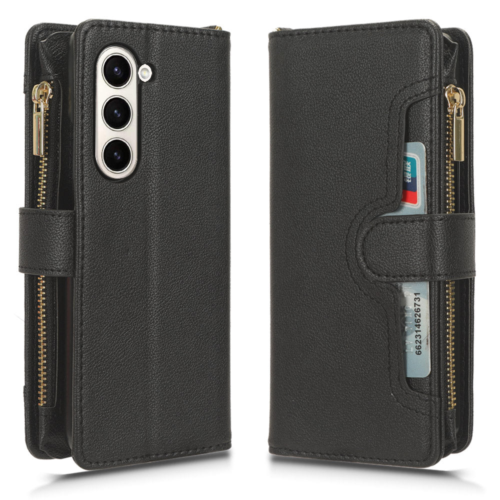 Zipper Pocket Phone Cover for Samsung Galaxy Z Fold5 5G Wallet PU Leather Viewing Stand Case Zipper Pocket Phone Cover for Samsung Galaxy Z Fold5 5G Wallet PU Leather Viewing Stand Case